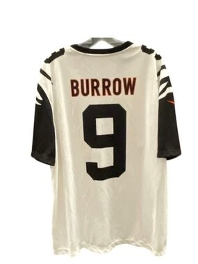 Nike White & Black Football Jersey #9 Burrow